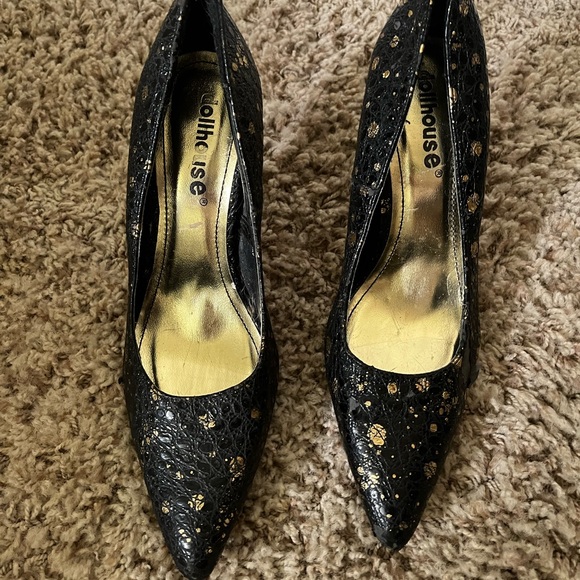 Dollhouse Y2K gold and black speckled heels - Picture 7 of 8